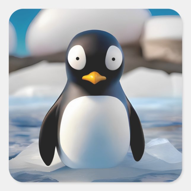 Penguin Square Sticker (Front)
