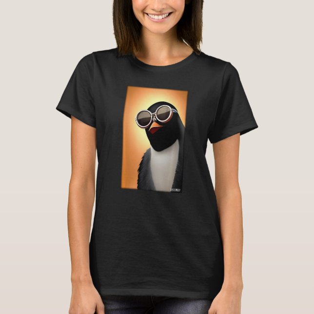 Penguin Sunglasses Wild Animal Bird Sea Bird South T-Shirt (Front)