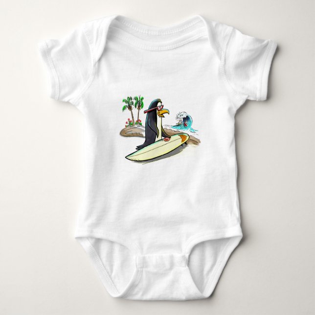 pEnGuIn sUrFeR Baby Bodysuit (Front)