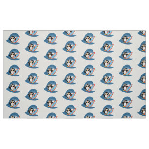 Penguin surfer fabric
