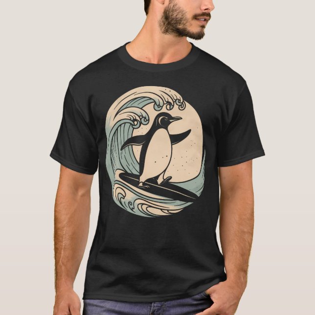 Penguin Surfing T-Shirt (Front)