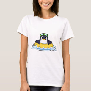 Penguin Swimming Inflatable float Summer T-Shirt