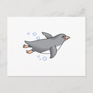 PENGUIN SWIMMING POSTCARD