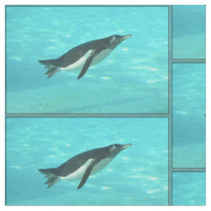 Penguin Swimming Underwater Fabric