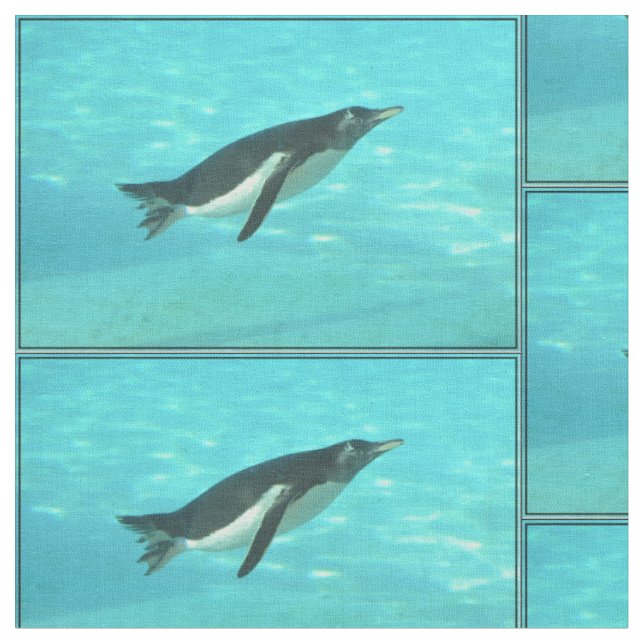 Penguin Swimming Underwater Fabric (Close Up)