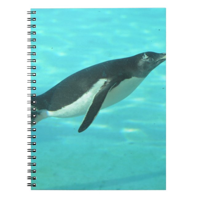 Penguin Swimming Underwater Notebook (Front)