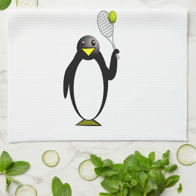 Penguin Tennis Tea Towel (Folded)