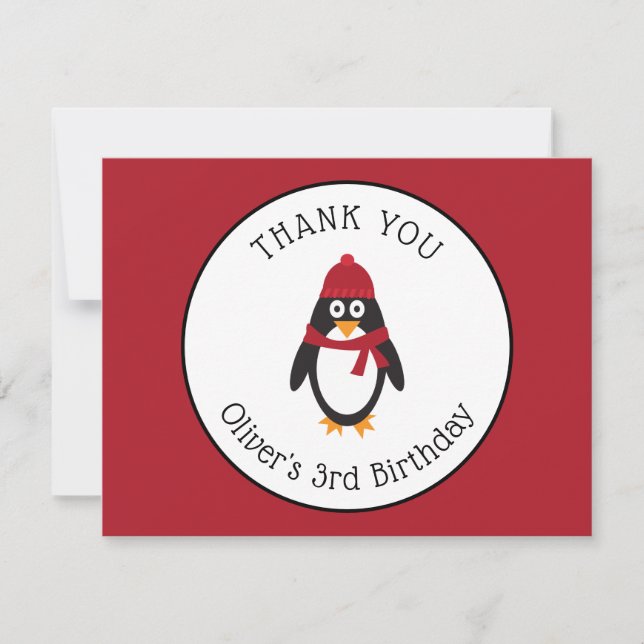Penguin Thank You Note Card (Front)