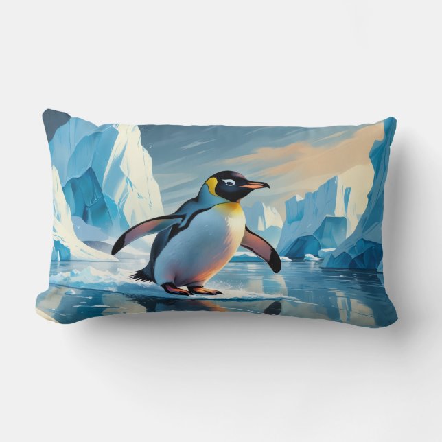 Penguin Themed Lumbar Cushion (Front)