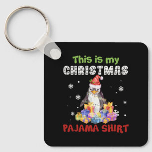 Penguin This Is My Christmas Pajama Shirt Key Ring
