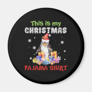Penguin This Is My Christmas Pajama Shirt Magnet