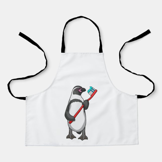 Penguin Tooth brush Apron (Front)