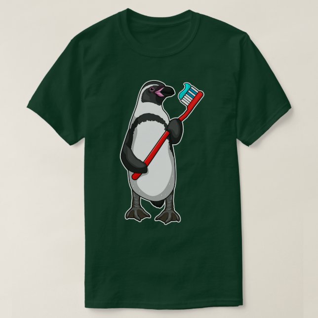 Penguin Tooth brush T-Shirt (Design Front)