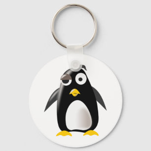 Penguin tux linux image key ring