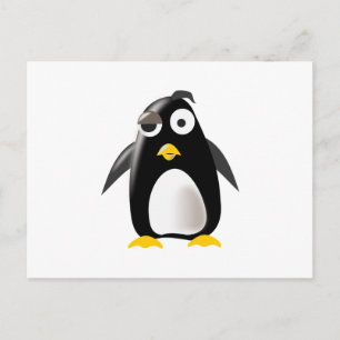 Penguin tux linux image postcard