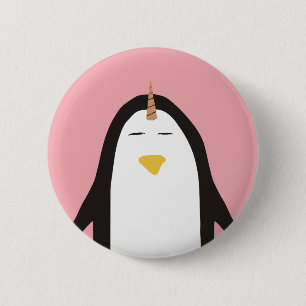Penguin unicorn 6 cm round badge