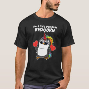 Penguin Unicorn Valentines Day Cute Magical Mystic T-Shirt