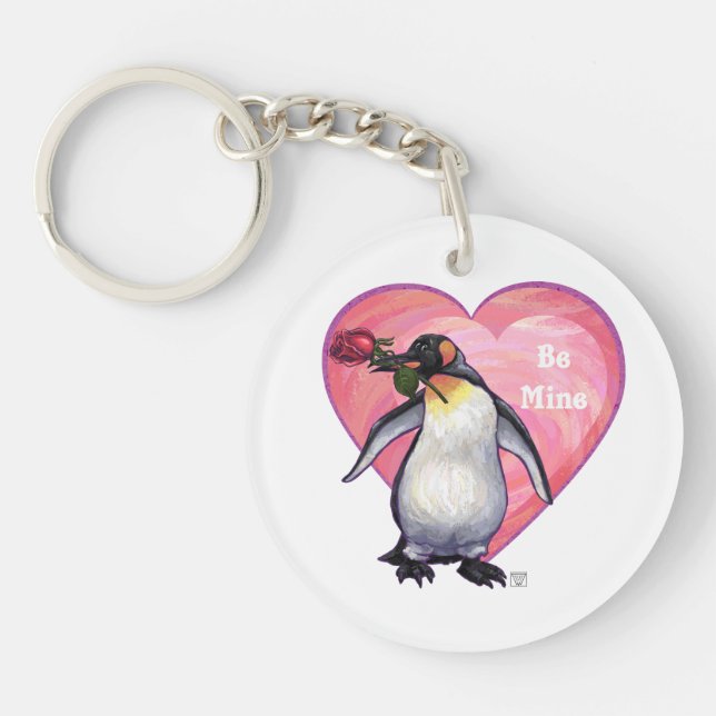 Penguin Valentine's Day Key Ring (Front)