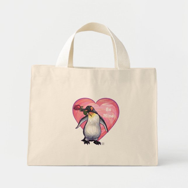 Penguin Valentine's Day Mini Tote Bag (Front)