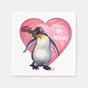 Penguin Valentine's Day Napkin