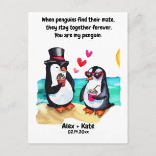 Penguin Valentines Postcard