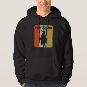 Penguin Vintage Sunset Retro Cute Women's Penguin Hoodie