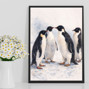 Penguin Wall Art Print – Cute Animal Illustration