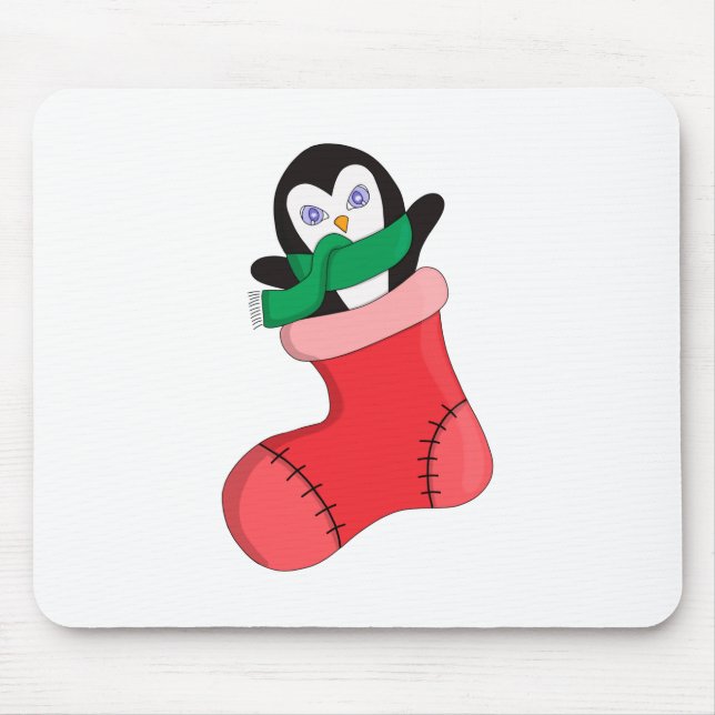 Penguin Warming Up to the Cold Mouse Pad (Front)