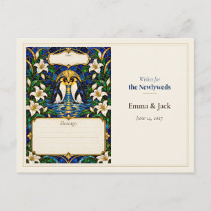 Penguin Wedding Guest Book Wishes Postcard