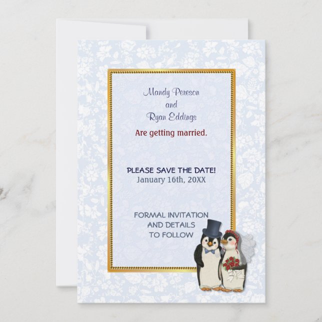 Penguin Wedding - Save the Date (Front)