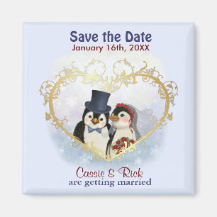Penguin Wedding Save the Date Magnet