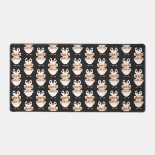 Penguin Welcome Sign: nice to meet with me Desk Mat
