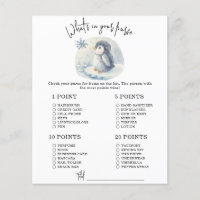 Penguin - Whats in your purse baby shower