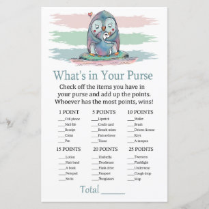 Penguin What's in your purse game baby shower