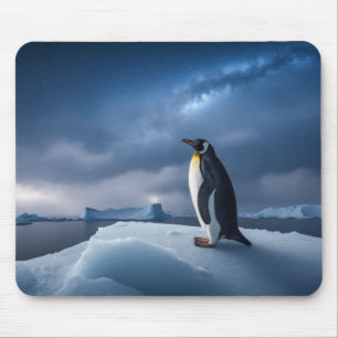 Penguin Wild Majestic Animal A Starry Galaxy Night Mouse Pad