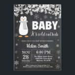 Penguin Winter Baby Shower Chalkboard Invitation<br><div class="desc">Penguin Winter Baby Shower Invitation. Baby its cold outside Baby Shower Invitation. White Snowflake. Baby its cold outside Baby Shower invitation. Boy or Girl Baby Shower Invitation. Winter Holiday Baby Shower Invite. Chalkboard Background. Black and White. For further customisation, please click the "Customise it" button and use our design tool...</div>