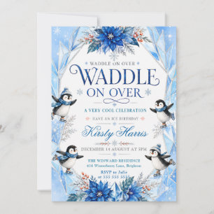 Penguin Winter Birthday Party Invitation