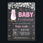 Penguin Winter Girl Baby Shower Chalkboard Invitation<br><div class="desc">Penguin Winter Girl Baby Shower Invitation. Baby its cold outside Baby Shower Invitation. White Snowflake. Baby its cold outside Baby Shower invitation. Girl Baby Shower Invitation. Winter Holiday Baby Shower Invite. Chalkboard Background. Black and White. For further customisation, please click the "Customise it" button and use our design tool to...</div>