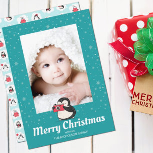 Penguin Winter Holiday Creating Memories Photo Card