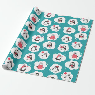Penguin Winter Holiday Wrapping Paper