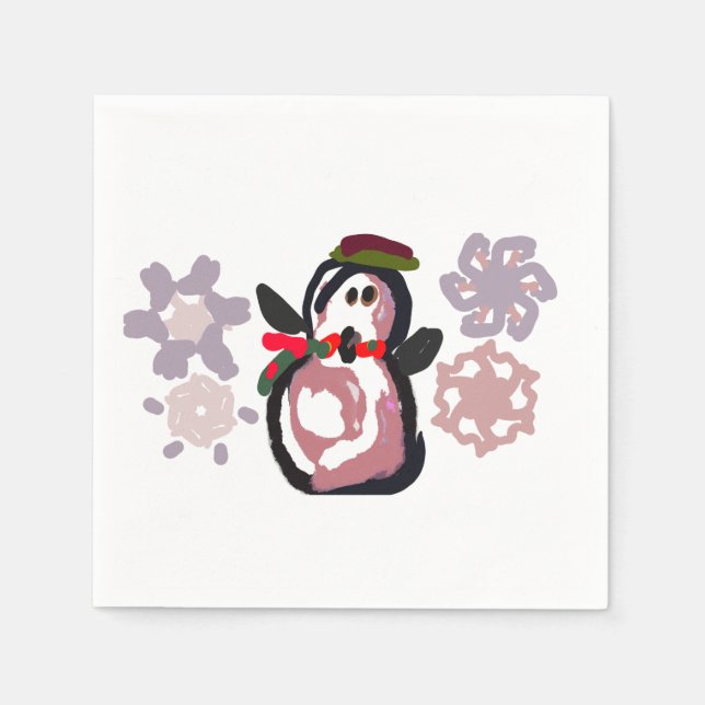 Penguin Winter  Napkin (Front)