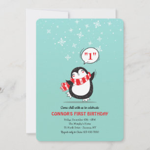 Penguin Winter Party Invitations