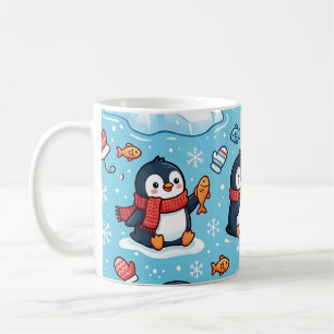 Penguin Winter Scarf Mug – Cute Arctic Pattern