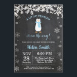 Penguin Winter Snowflake Boy Baby Shower Invitation<br><div class="desc">Penguin Winter Snowflake Boy Baby Shower Invitation. Blue and White Snowflake. Boy Baby Shower Invitation. Winter Holiday Baby Shower Invite. Chalkboard Background. Black and White. For further customisation,  please click the "Customise it" button and use our design tool to modify this template.</div>