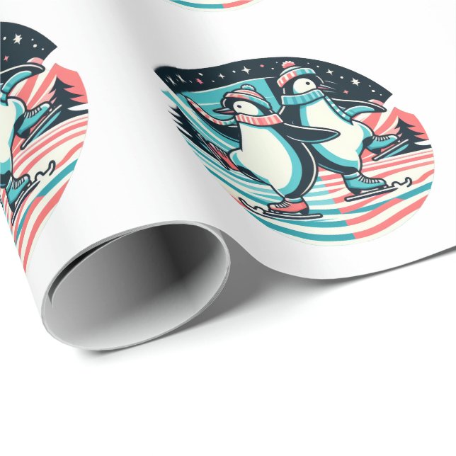 Penguin Winter Waltz Wrapping Paper (Roll Corner)