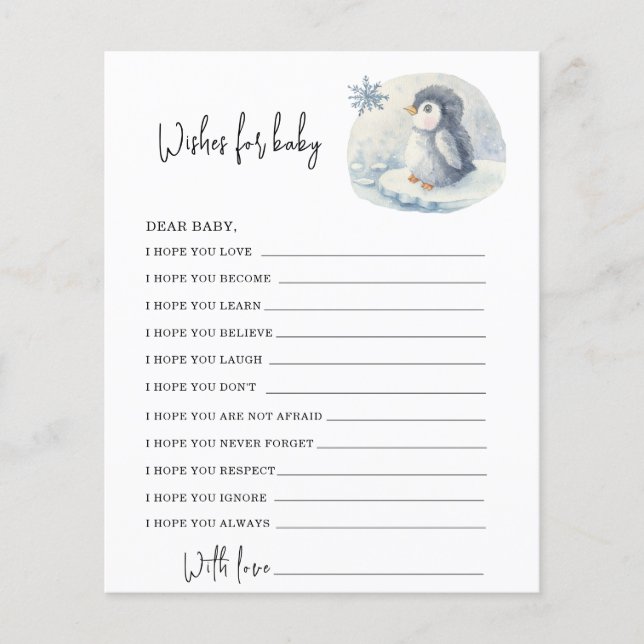 Penguin - wishes for baby (Front)
