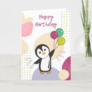 Penguin Wishes Happy Birthday To You Penguins Card