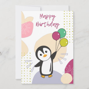 Penguin Wishes Happy Birthday To You Penguins Card