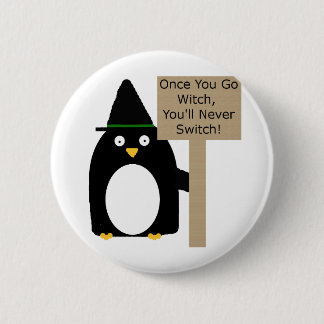 Penguin Witch 6 Cm Round Badge