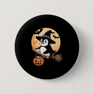 Penguin Witch Hat Pumpkin Halloween Costume Men Wo 6 Cm Round Badge